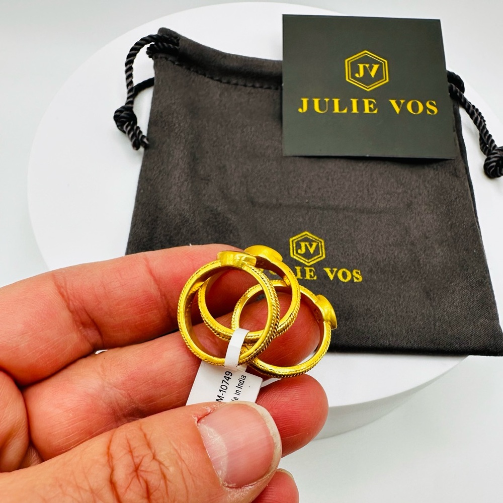 NWT Luxury Minimalist Authentic Julie Vos marquise cubic zirconia Ring Set - Picture 11 of 17